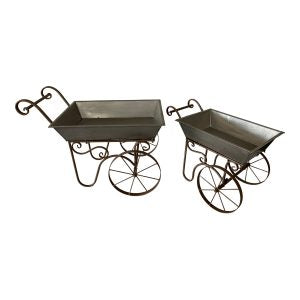 Set of Two Baroque Flower Cart