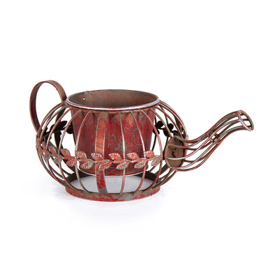 Antique Red Teapot Pot Planter