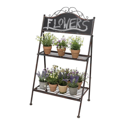 Two-Shelf Garden Plant Stand with Chalkboard