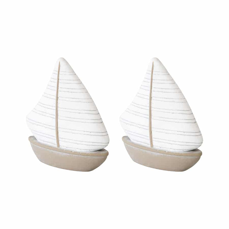 Set of 2 Pottery Sailboats