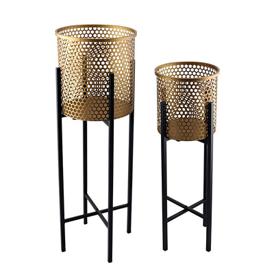 Set of 2 Nested Luxe Stilted Beehive Planters