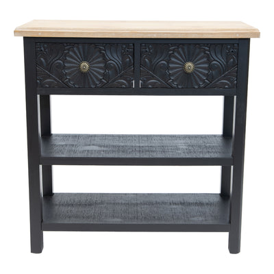 Palais Ornate Moulded 2-Drawer Shelved Console Table