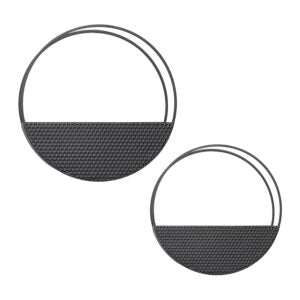 Set of 2 Nested Contemporary Floating Black Wall Planters