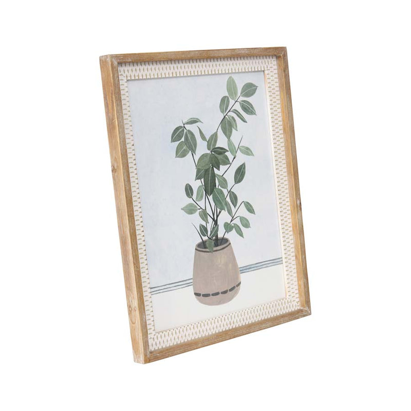 Natures Art Pothos Still-Life Leaves in Vase Framed Wall Art