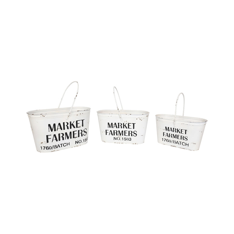 Set of 3 Nested Farmers Market Buckets