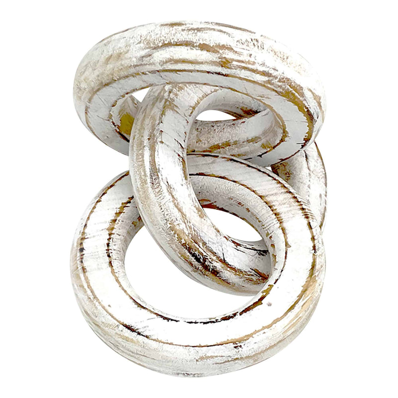 Chunky Whitewash Wood Circle Chain Link