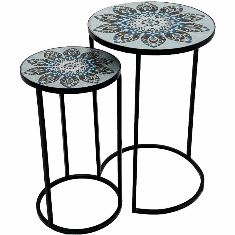 Vanessa Mosaic Side Table Set of Two