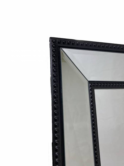 Traditional Black Beaded Cheval Mirror