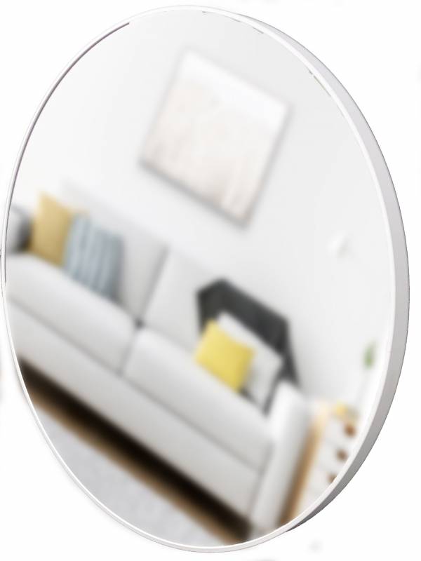 Alexis Classic Minimalist Simple White Round Mirror