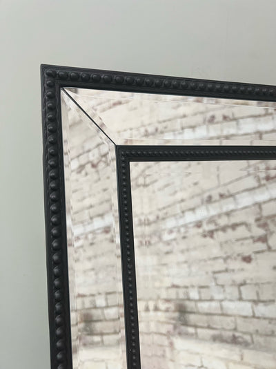 Cheval Traditional Beaded Mirror - Matte Black