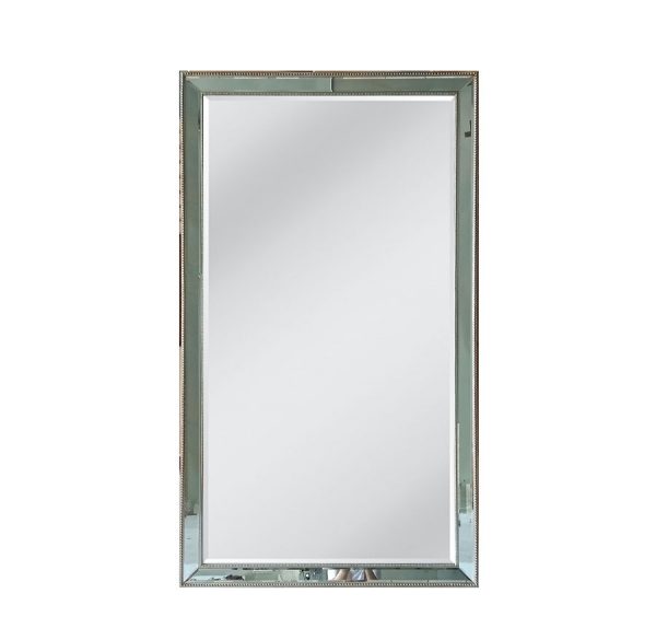 XL Traditional Beaded Mirror - Antique Silver