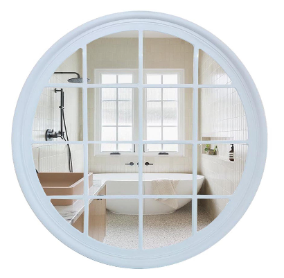 Portsea Round Mirror (White)