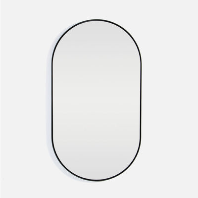 Maxi Oval Wall Mirror - Matte Black / Gold