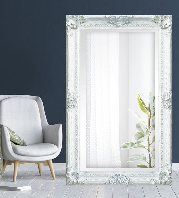 Gabriel Ornate Mirror Brushed White