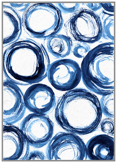 Small Blue Bubble Printed Canvas