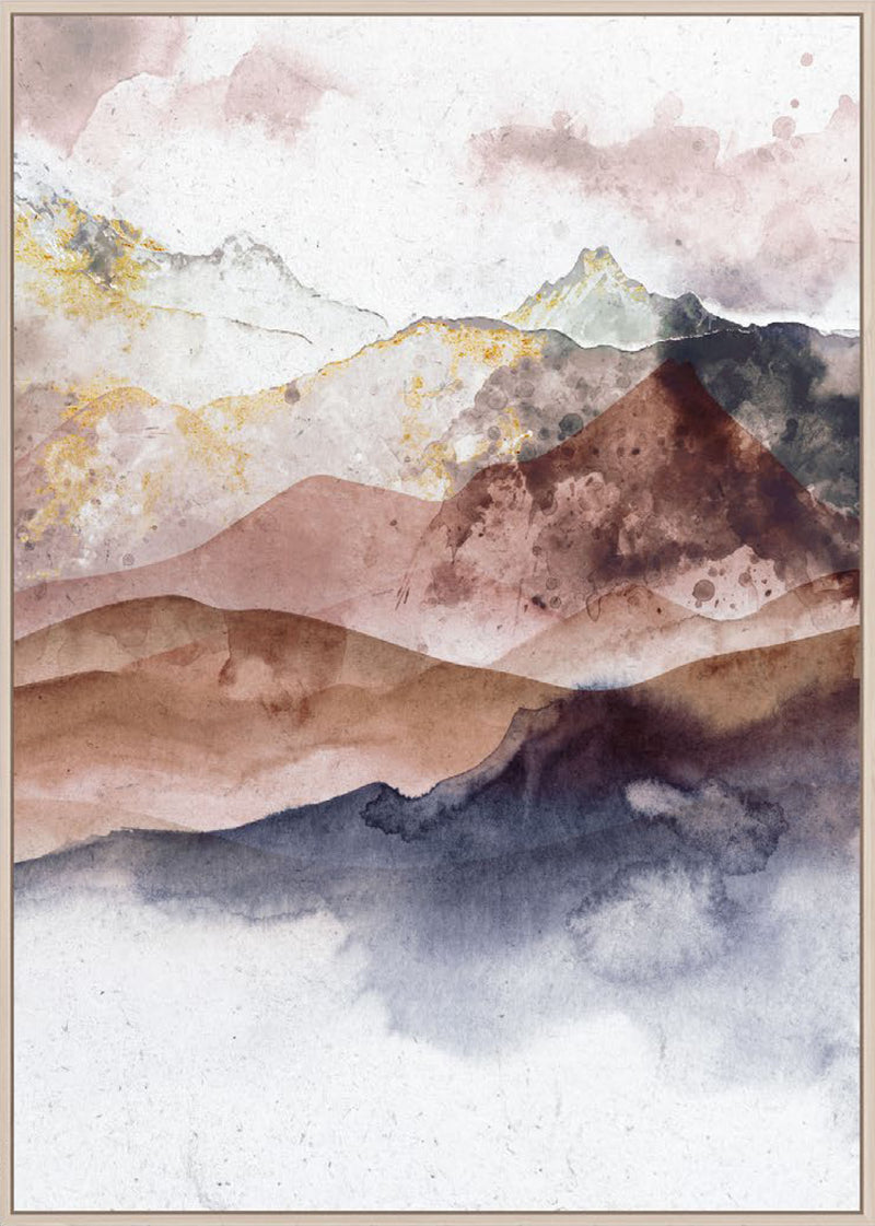 Abstract Mountain Hills Pink Canvas